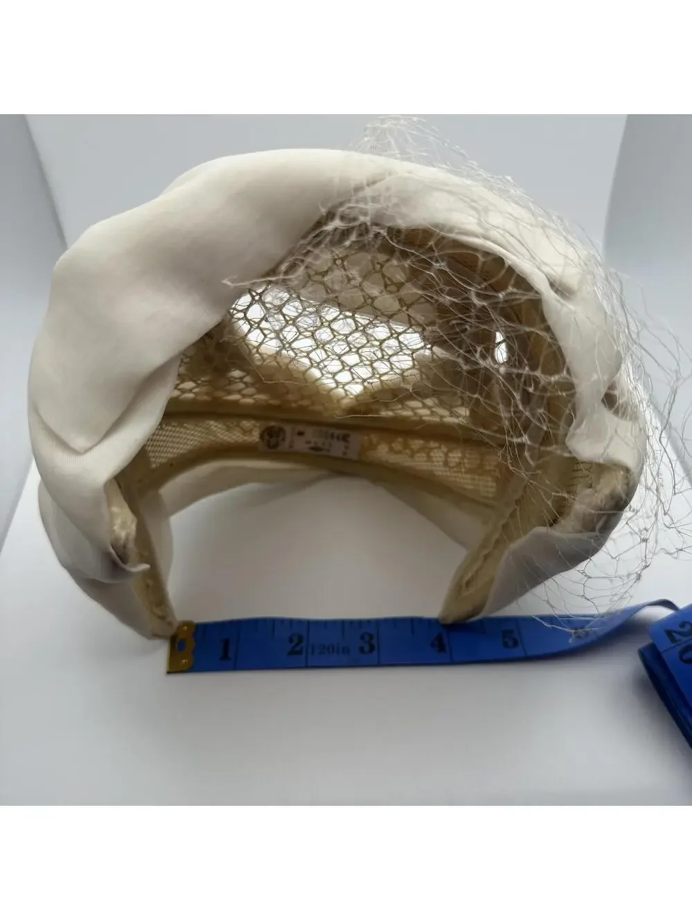 Vintage Union Made Elegant Ivory Headband with Veil Netting